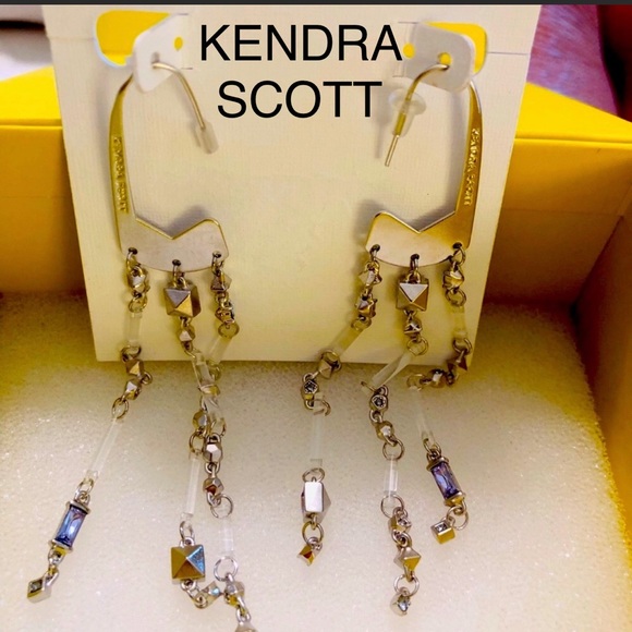 NWT Kendra Scott RARE & Retired Corza Earrings Silver Mix STUNNING! - Picture 4 of 15